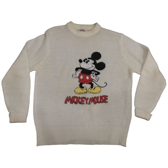 Vintage 70s Disney Character Fashions Mickey Mouse Sweater Chenille Embroider #2